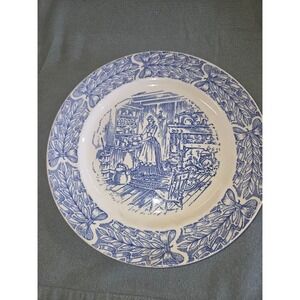Universal Cambridge Calico Blue White Colonial Kitchen Dinner Plate